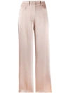 Nanushka Chimo Belted Vegan Leather Wide-leg Pants In Pink