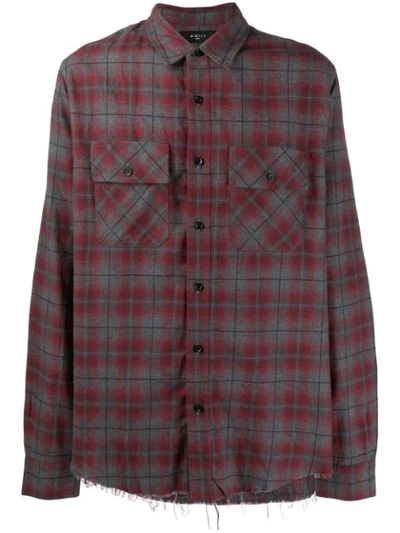 Amiri Plaid Long-sleeve Shirt In Red