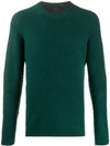 Roberto Collina Textured Knit Sweater In Green