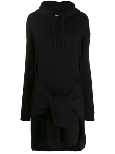 Mcq By Alexander Mcqueen Hooded Jumper Dress In Black