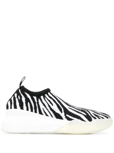 Stella Mccartney Loop Zebra Print Low-top Trainers In Black