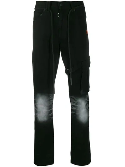 Off-white Slim Asymmetric Jeans In Black