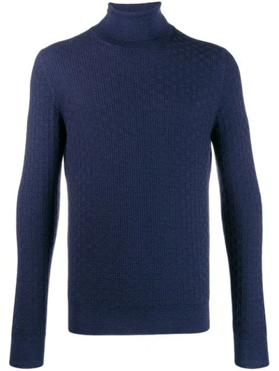 La Fileria For D'aniello Knitted Roll Neck Jumper In Blue