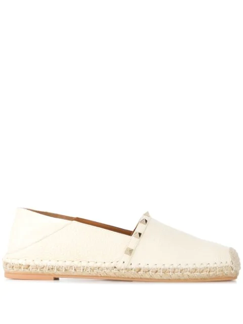 valentino garavani rockstud leather espadrilles