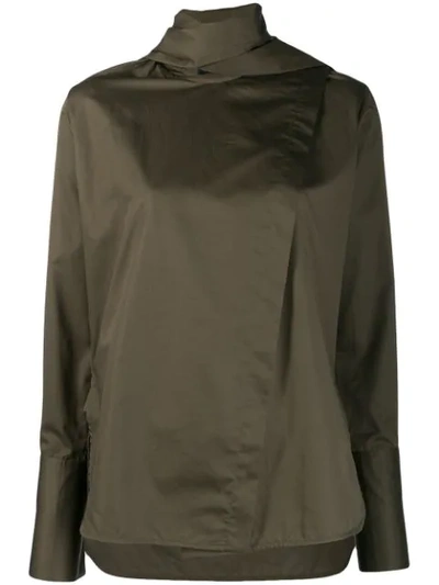 Eudon Choi Stand Up Collar Blouse In Green