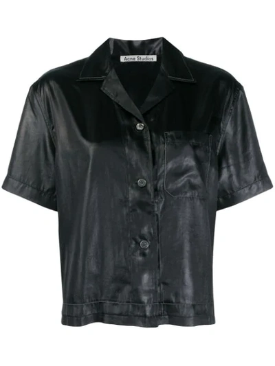 Acne Studios Boxy Bowling Shirt In Black