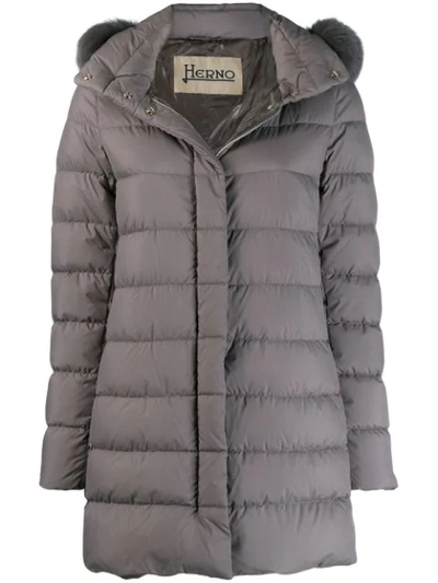 Herno Mid-length Puffer Jacket In Grey