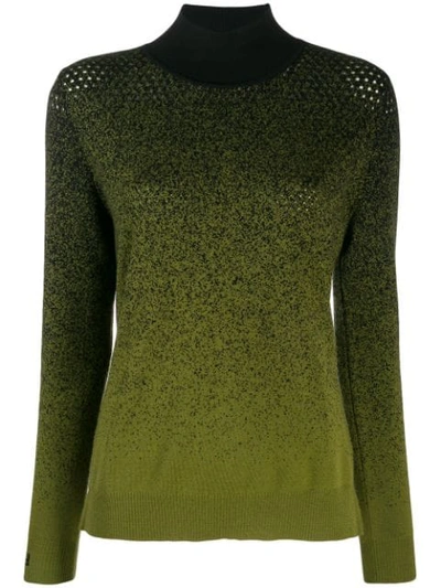 Fendi Gradient Turtle Neck Sweater In Green