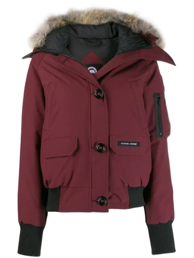 Canada Goose Trimmed Hood Puffer Jacket In Red