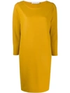 Harris Wharf London Long-sleeve Flared Dress In Yellow