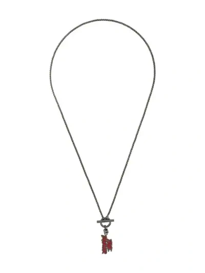 Valentino Garavani Garavani Rockstud Chain Pendant Necklace In Metallic
