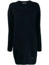 Dsquared2 Fuzzy Knit Jumper Dress In Blue