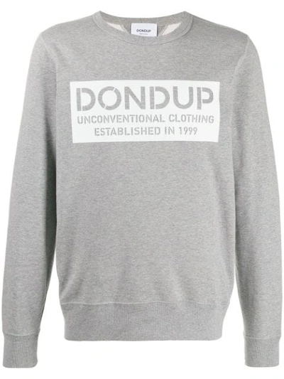 Dondup Logo Print Sweater In Grey
