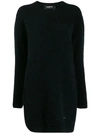 Dsquared2 Fuzzy Knit Jumper Dress In Black
