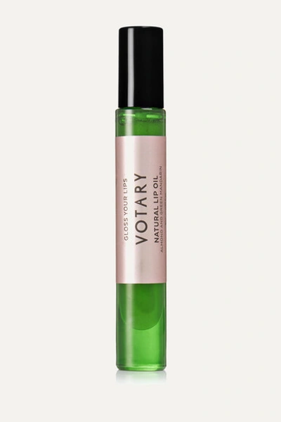 Votary Natural Lip Oil - Almond And Green Mandarin, 8ml In Colorless