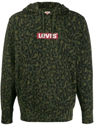 Levi's Leopard Print Hoodie In Green
