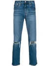 Levi's Distressed Denim Jeans In Blue