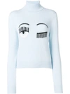 Chiara Ferragni Blinking Eye Jumper In Azzurro