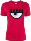 Chiara Ferragni Eye Appliqué T-shirt In Red