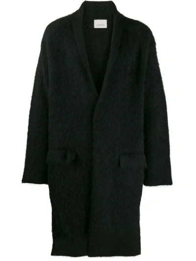 Laneus Single Breasted Coat In Black
