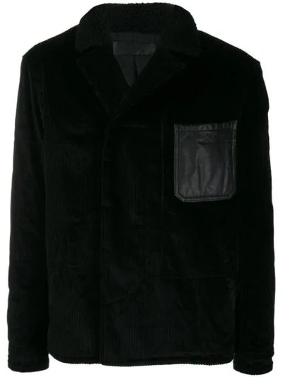 Haider Ackermann Leather Patch Shirt Jacket In Black
