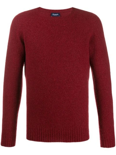 Drumohr Slim Fit Jumper In Red