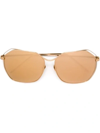 Linda Farrow '350' Sunglasses In Metallic