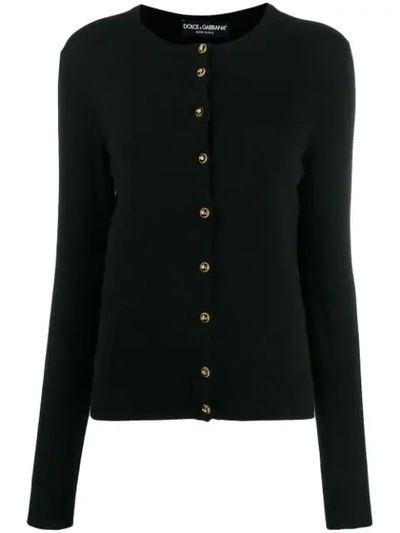 Dolce & Gabbana Logo Buttons Cardigan In N0000 Black