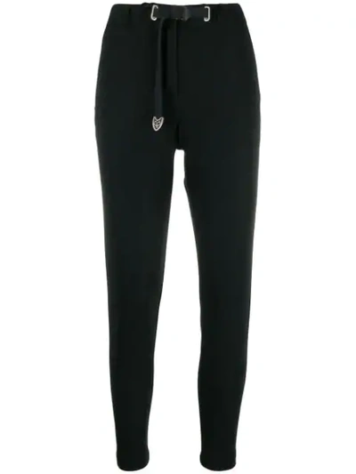 White Sand Cropped Track Trousers In Black