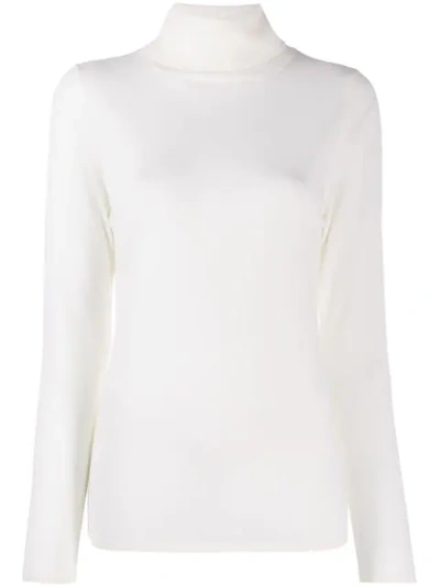 Allude Roll Neck Jumper In White