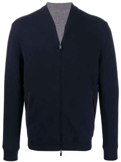 Ermenegildo Zegna Reversible Bomber Jacket In Blue