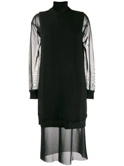 Mcq By Alexander Mcqueen Roll Neck Shift Dress In Black