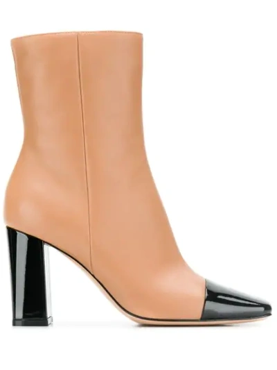 Gianvito Rossi Two Tone Ankle Boots In Black