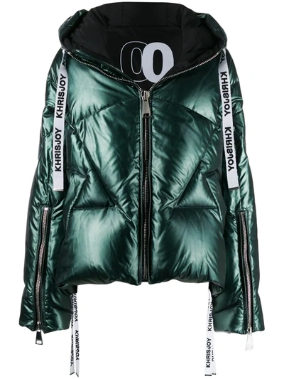 Khrisjoy Hooded Puffer Jacket In Green