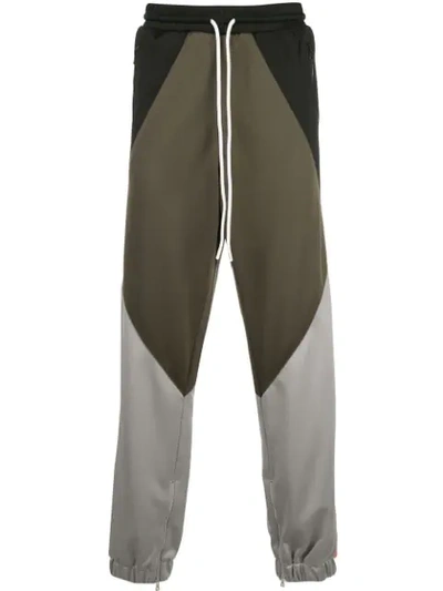 God's Masterful Children Colour Block Track Trousers In Green