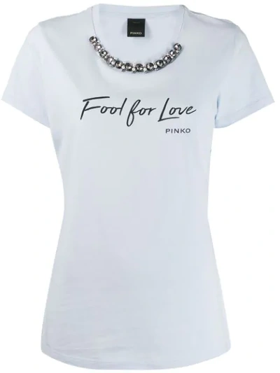 Pinko Fool For Love T-shirt In Blue