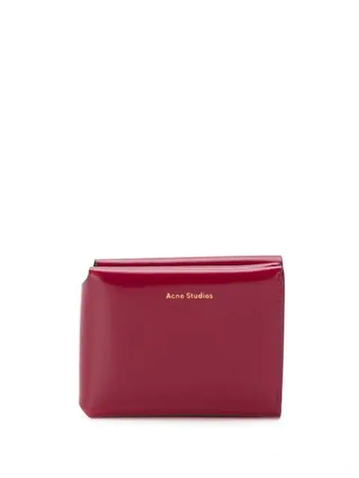 Acne Studios Trifold Card Wallet In Red