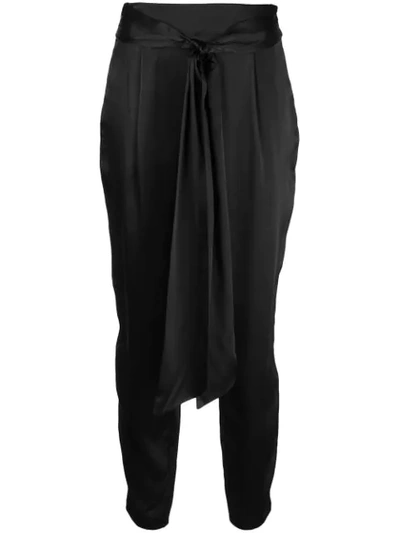 Alexis Belted High Waisted Trousers In Black