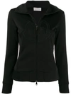 Moncler Zip-up Logo Sweatshirt In Black