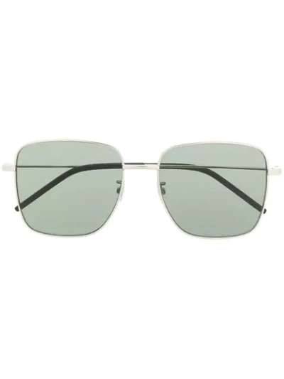 Saint Laurent Aviator Square Sunglasses In 金属色