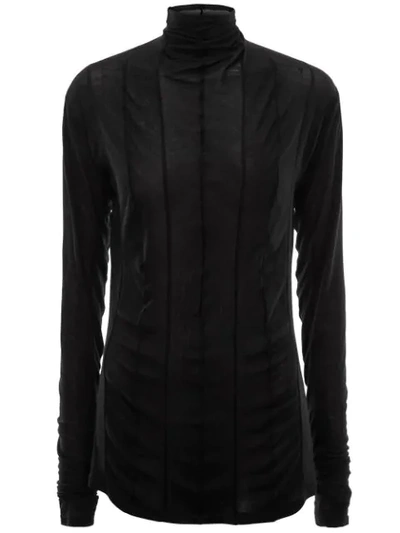 Jw Anderson Circular Panelled Jersey Turtleneck In Black