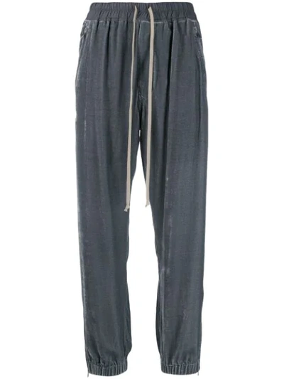 Rick Owens Drawstring Track Trousers In Blue