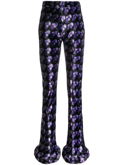 Chloé Floral Printed Trousers In Black
