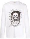 Alexander Mcqueen Long Sleeve Skull T-shirt In White