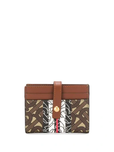 Burberry Monogram Stripe E-canvas Cardholder In A7432 Brown