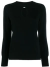 Allude Key-hole Neckline Knitted Top In Black