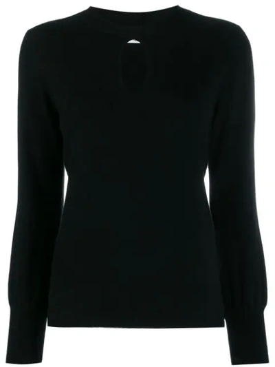 Allude Key-hole Neckline Knitted Top In Black