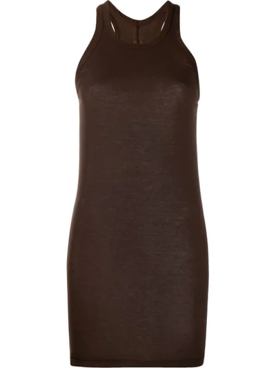 Rick Owens Drkshdw Long-line Vest Top In Brown