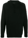 Canada Goose Stripe Detail Hooded Sweatshirt In Black