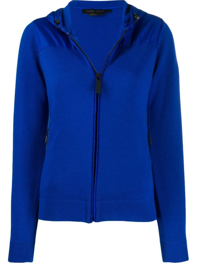 Canada Goose Zipped Hooded Cardigan In Blue